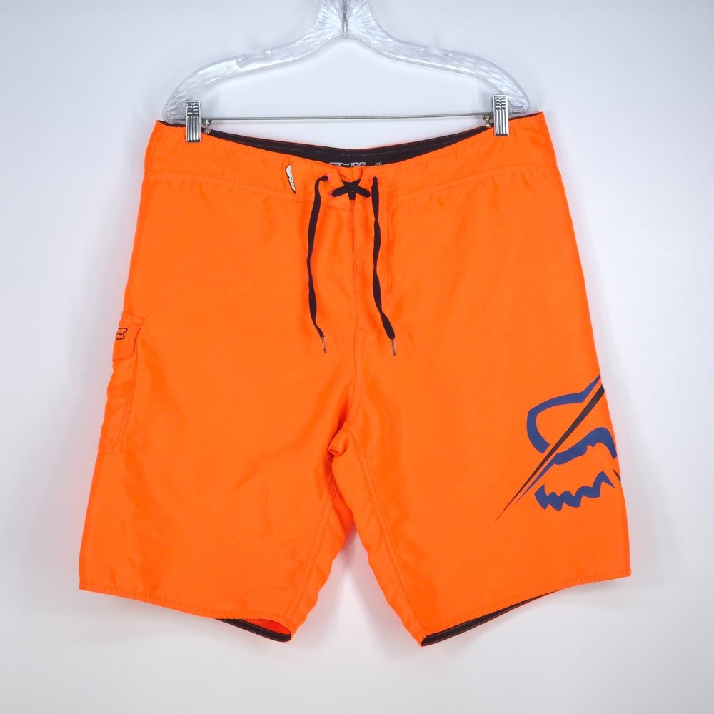 Fox Racing Overhead Boardshorts Mens 36 Neon Orange Swim Wear Trunks Y2K Beach